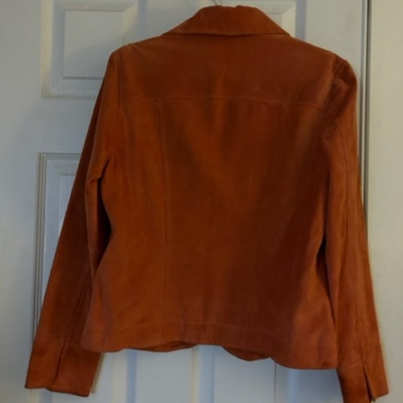 Live a Little Jackets & Coats Orange Leather Jacket Poshmark